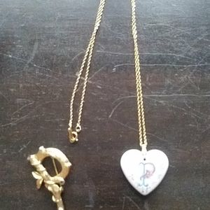 Sarah Coventry "P" Pendant and Pin